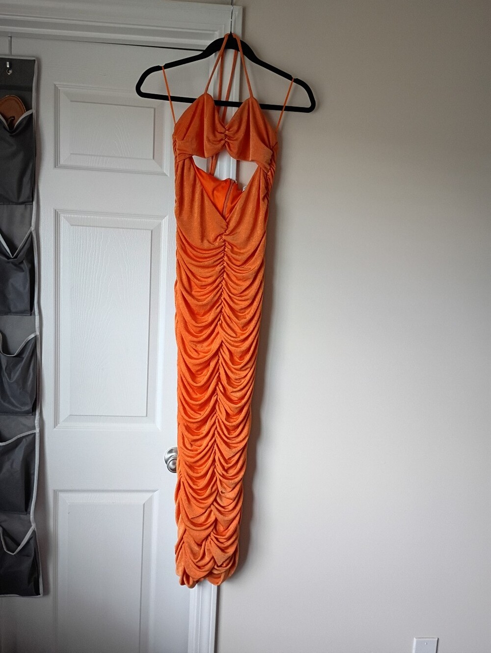 Orange Ruched Cutout Maxi Dress Fashion Nova L